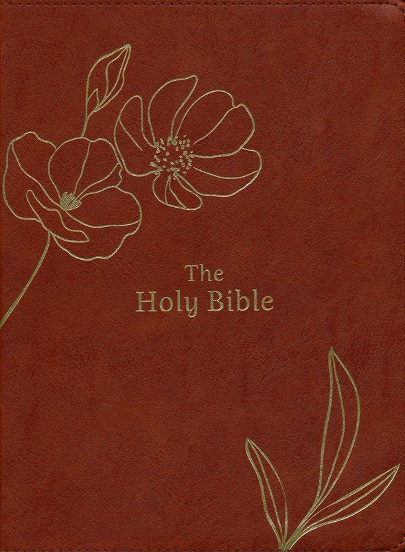 THE HOLY BIBLE: SIMPLIFIED KJV BIBLE PROMISE BOOK EDITION--SOFT LEATHER-LOOK, CHESTNUT FLORAL