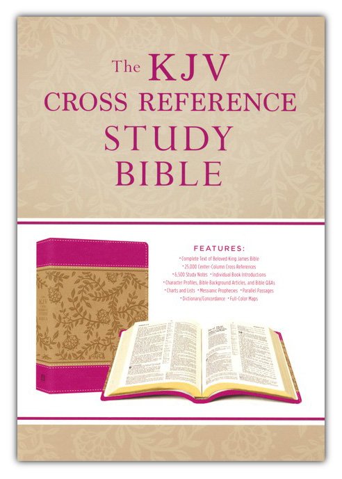 KJV CROSS REFERENCE STUDY BIBLE COMPACT, IMITATION LEATHER, PINK BLOSSOMS