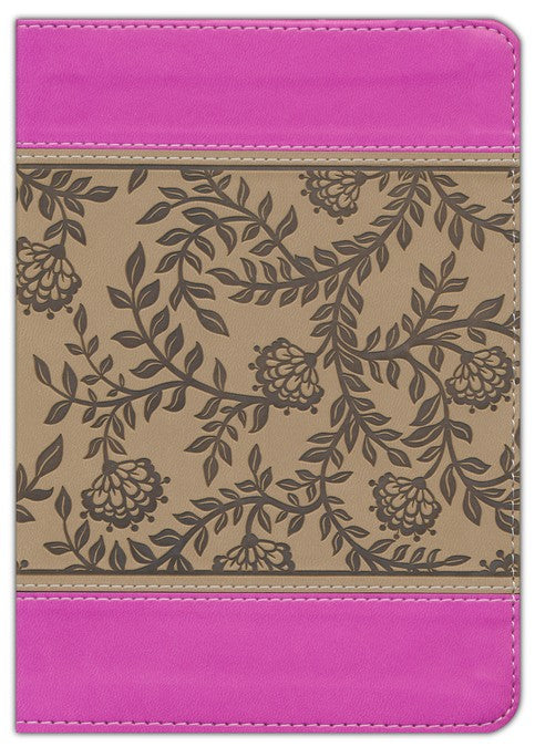 KJV CROSS REFERENCE STUDY BIBLE COMPACT, IMITATION LEATHER, PINK BLOSSOMS