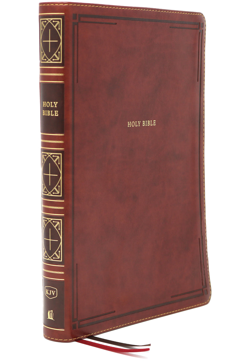 KJV Holy Bible, Giant Print Thinline Bible, Brown Leathersoft