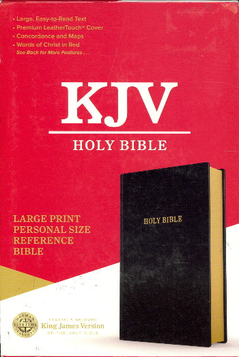 KJV LARGE PRINT, LEATHER, Personal Size REF BIBLE, BLACK