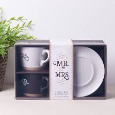 MUGS : BETTER TOGETHER MR AND MRS- Two Piece Coffee Mug and Saucer Set