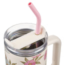 He Has Made Everything Beautiful Ivory Large Stainless Steel Mug with Handle and Straw