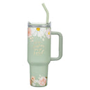 He Restores My Soul Large Stainless Steel Mug with Handle and Straw