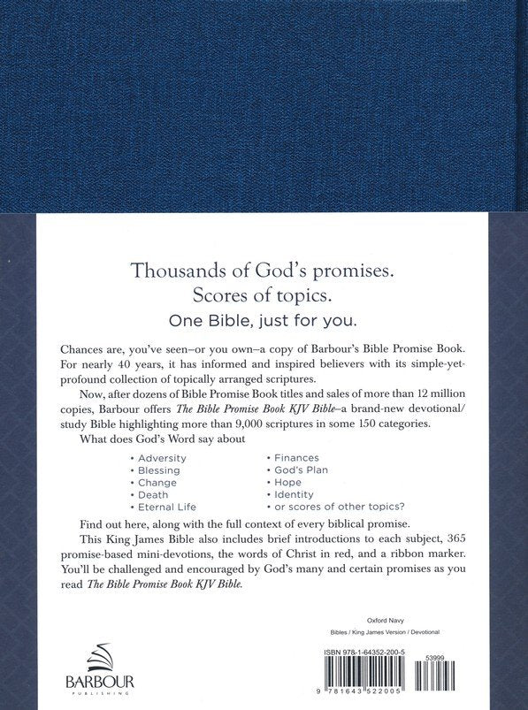 BIBLE PROMISE BOOK KJV BIBLE- PAPER OVER BOARDS, GENDER NEUTRAL