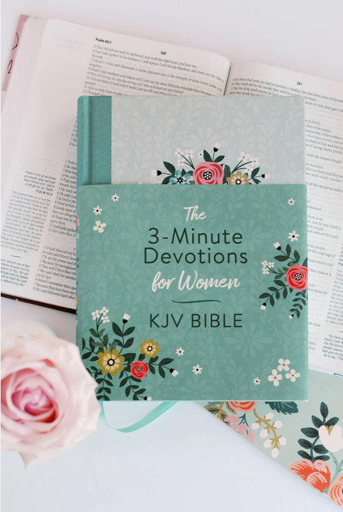 The 3-Minute Devotions for Women KJV Bible [Mint Bouquet]