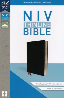 NIV THINLINE BIBLE BLACK - BOUNDED LEATHER