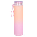 Always Give Thanks Orange and Pink Frosted Glass Water Bottle