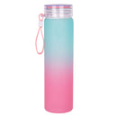 Be Still and Know Pink and Teal Frosted Glass Water Bottle