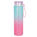 Be Still and Know Pink and Teal Frosted Glass Water Bottle