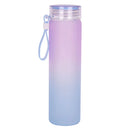 Rejoice Always Purple and Blue Frosted Glass Water Bottle