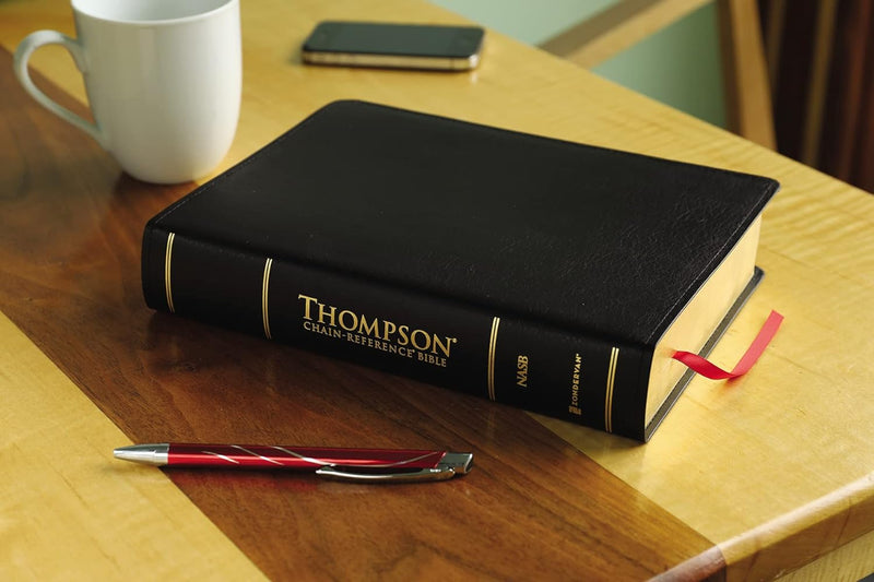 NASB, Thompson Chain-Reference Bible, Bonded Leather, Black, Red Letter, 1977 Text