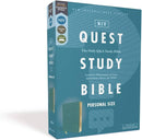 NIV, QUEST STUDY BIBLE, Personal Size, Leathersoft, Teal, Comfort Print: The Only Q and A Study Bible