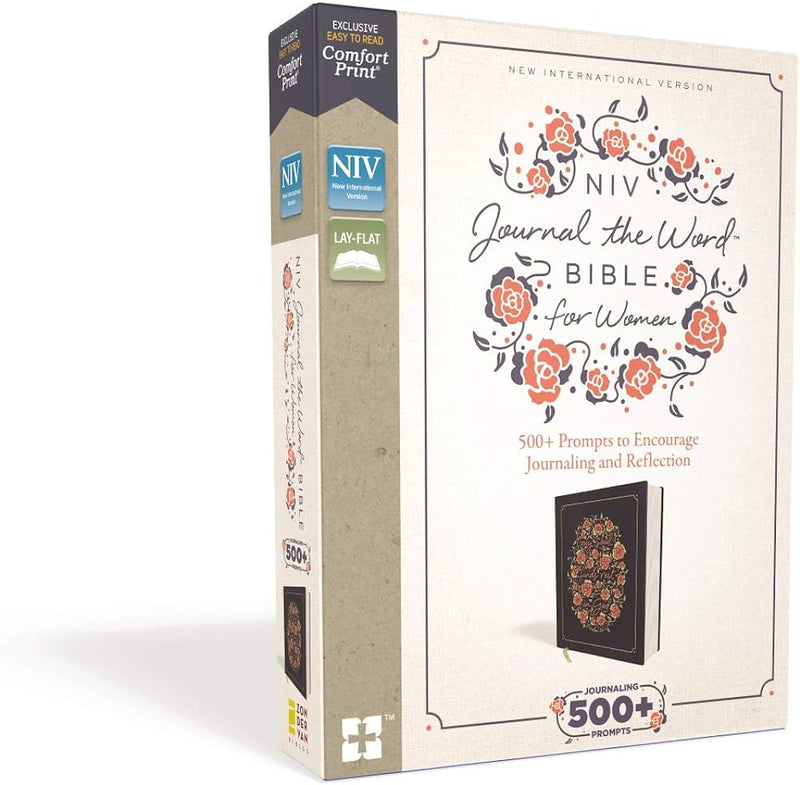 NIV, JOURNAL THE WORD BIBLE FOR WOMEN, Navy, Red Letter, Comfort Print: 500+ Prompts to Encourage Journaling and Reflection Hardcover