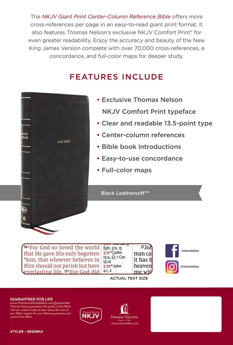 NKJV Holy Bible, Giant Print Center-Column Reference Bible