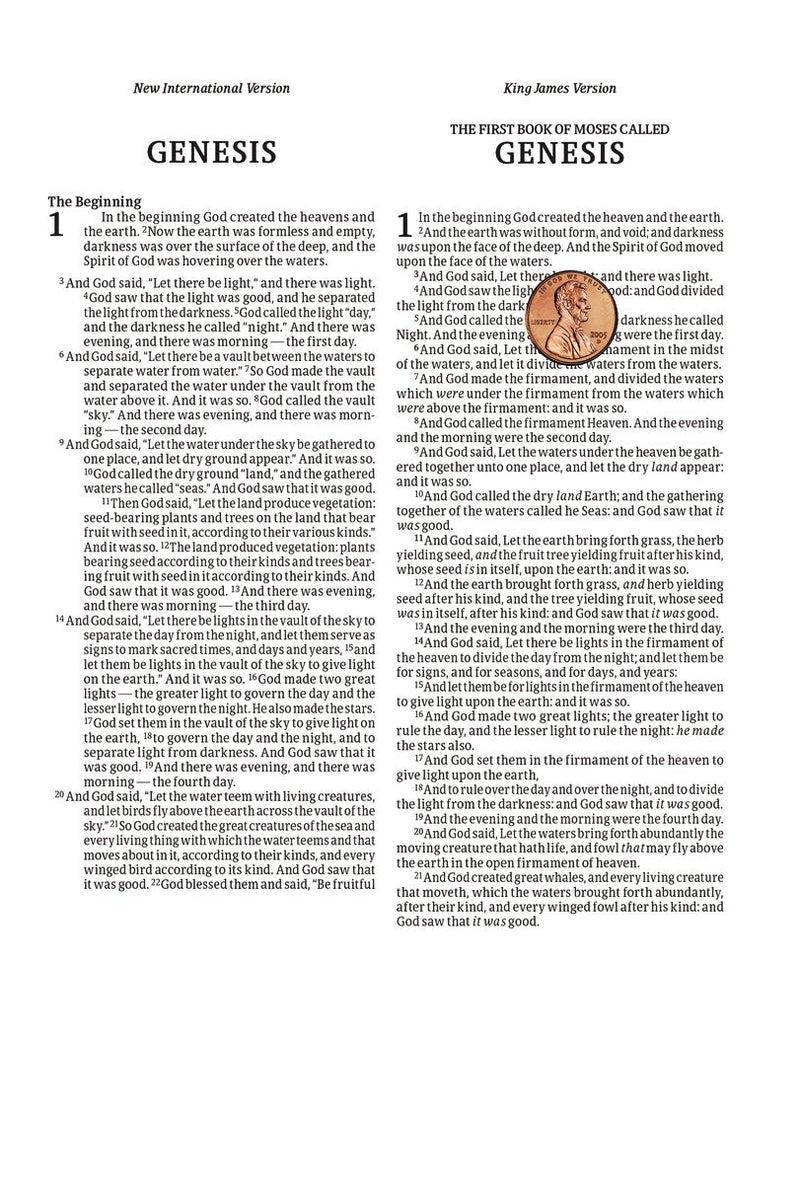 NIV, KJV, NASB, Amplified, Parallel Bible, Hardcover: Four Bible Versions Together for Study and Comparison