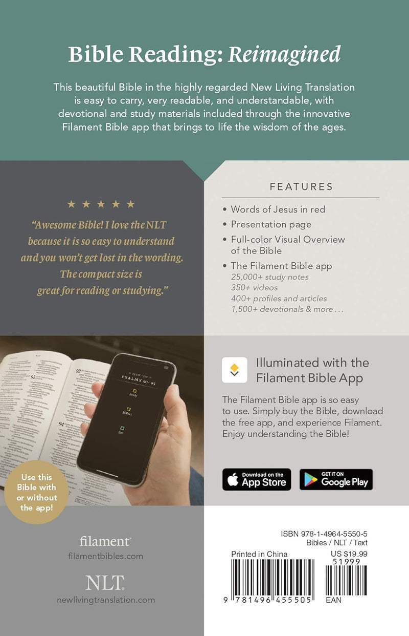 NLT Compact Zipper Bible, Filament-Enabled Edition Floral