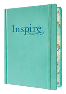 Inspire Bible NLT, Filament Enabled (Hardcover LeatherLike, Aquamarine): The Bible for Coloring & Creative Journaling