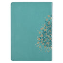Classic Journal Be Still And Know Psalm 46:10 Floral Inspirational Scripture Notebook, Ribbon Marker, Teal/Gold