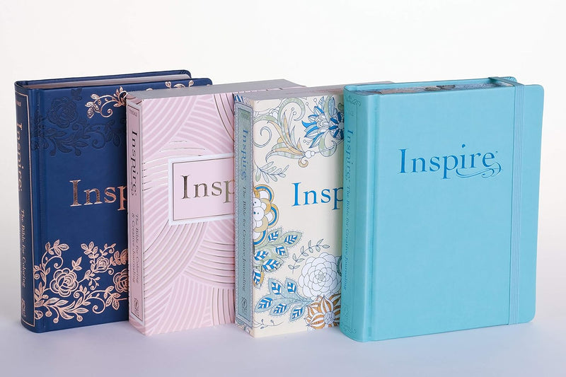 NLT Blue Leather Hardcover Inspire Bible
