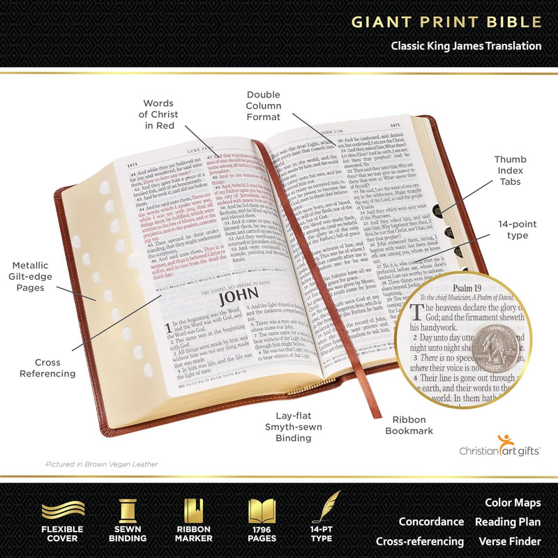 KJV Holy Bible, Giant Print Standard Size&nbsp; &nbsp;- Thumb Index&nbsp