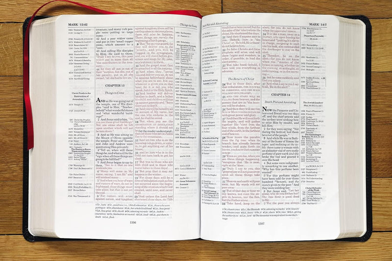 NASB, Thompson Chain-Reference Bible, Bonded Leather, Black, Red Letter, 1977 Text