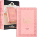 KJV Giant-Print Bible--soft leather-look, pink (indexed)