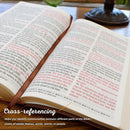 KJV Giant-Print Bible--soft leather-look, pink (indexed)