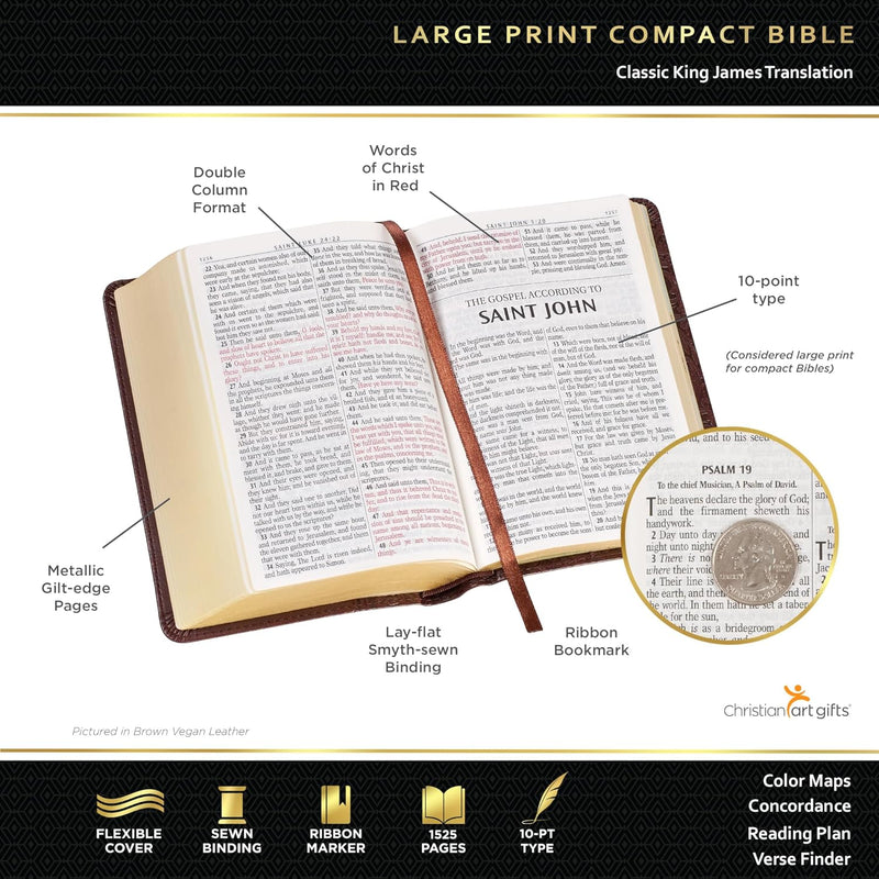 Purple Faux Leather Large Print Compact King James Version Bible