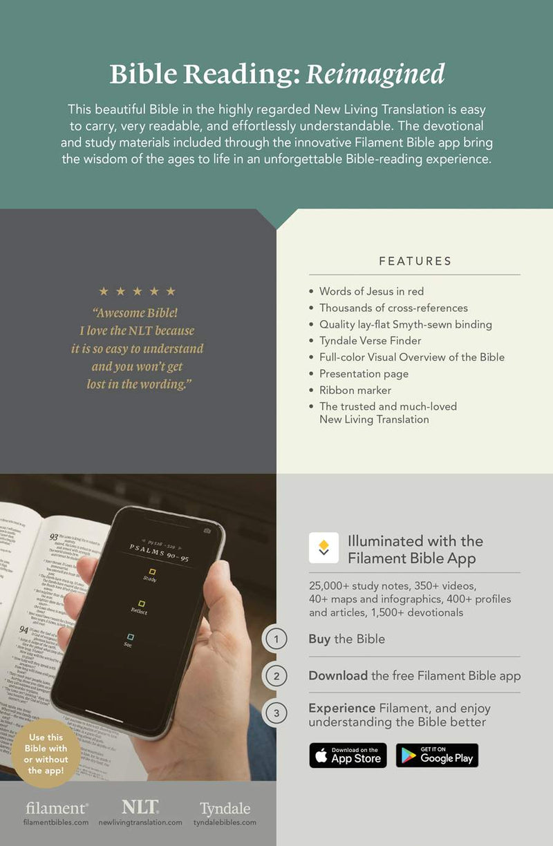 NLT Thinline Reference Holy Bible (Red Letter, LeatherLike, Rustic Brown)