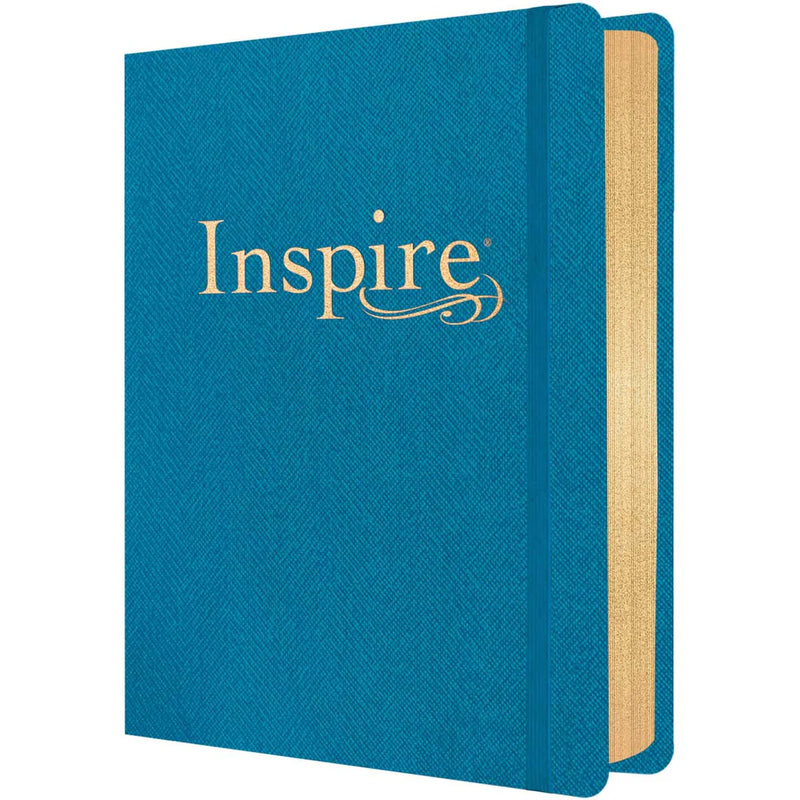 NLT Blue Leather Hardcover Inspire Bible
