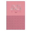 NLT Pink Pattern Soft Leather Standard Bible Thumb Indexed