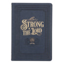 Be Strong in the Lord Navy Faux Leather Journal