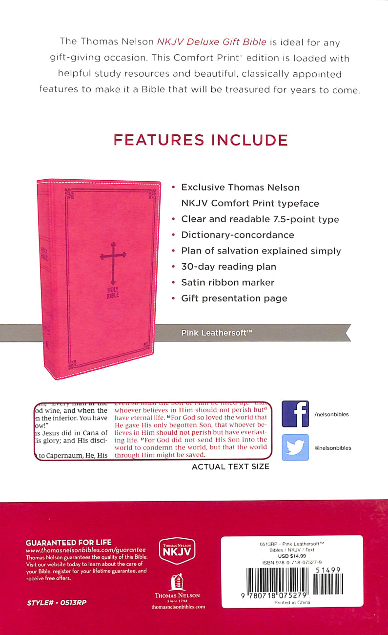 NKJV DELUXE GIFT BIBLE, PINK