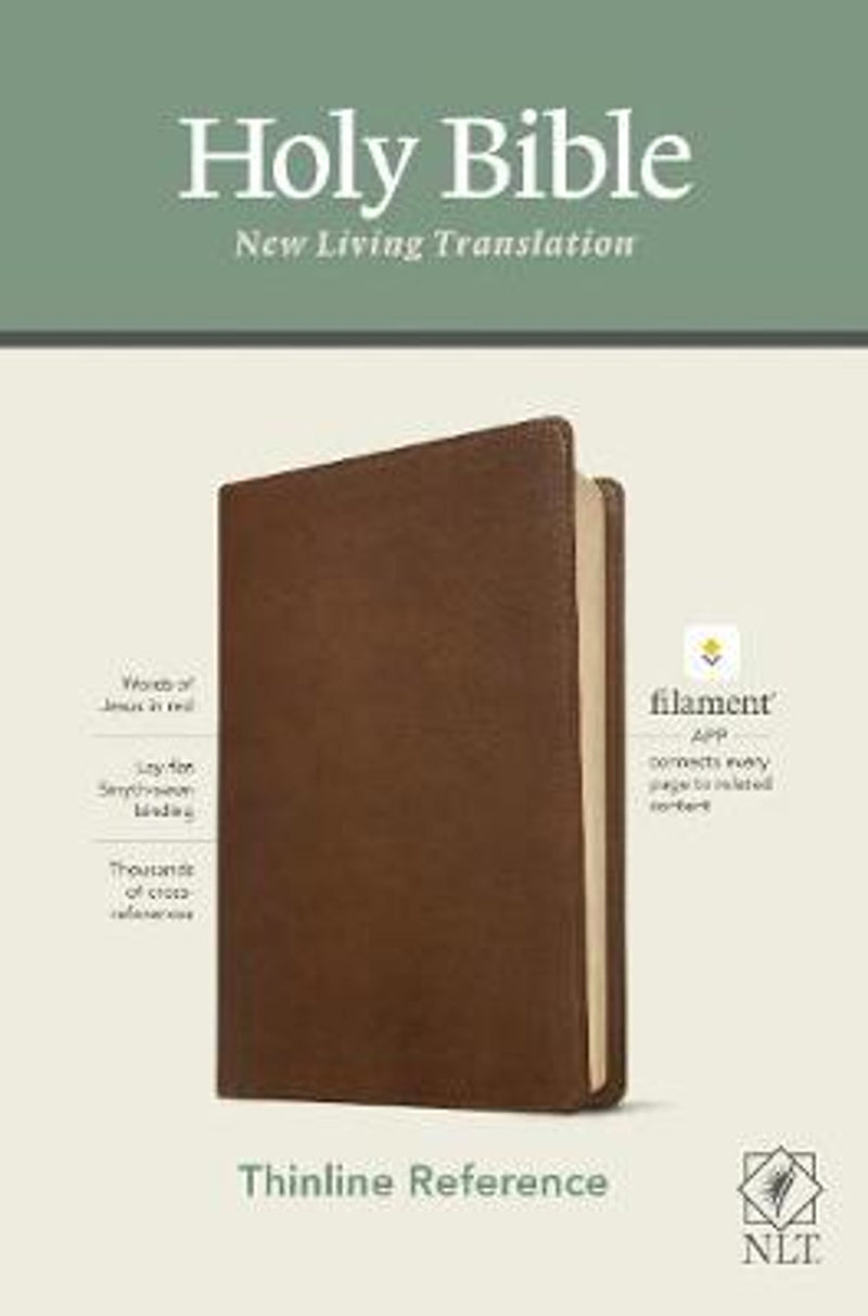 NLT Thinline Reference Holy Bible (Red Letter, LeatherLike, Rustic Brown)