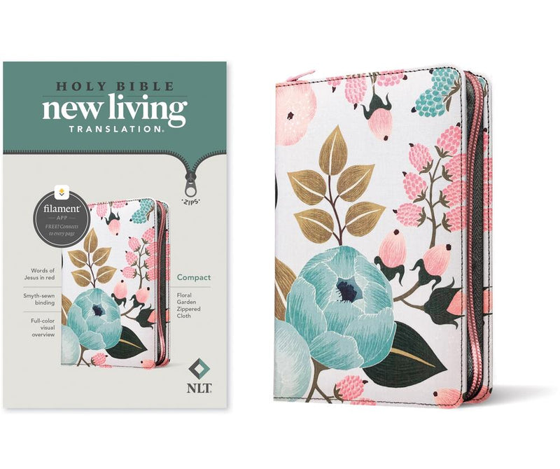 NLT Compact Zipper Bible, Filament-Enabled Edition Floral