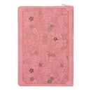 She Is Clothed with Strength and Dignity Coral Faux Leather Journal with Zipped Closure