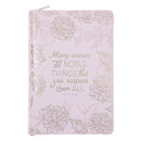 Many Women Do Noble Things,  Faux Leather Journal with Zipped Closure