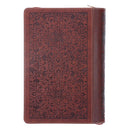 For God So Loved the World Brown Faux Leather Journal with Zipped Closure
