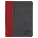 2026 John Maxwell A5 Diary - Daily Planner Red and Grey - Imitation Leather with Zip