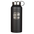 Big Travel Flask Bottle Black Be Strong and Courageous Josh. 1:9