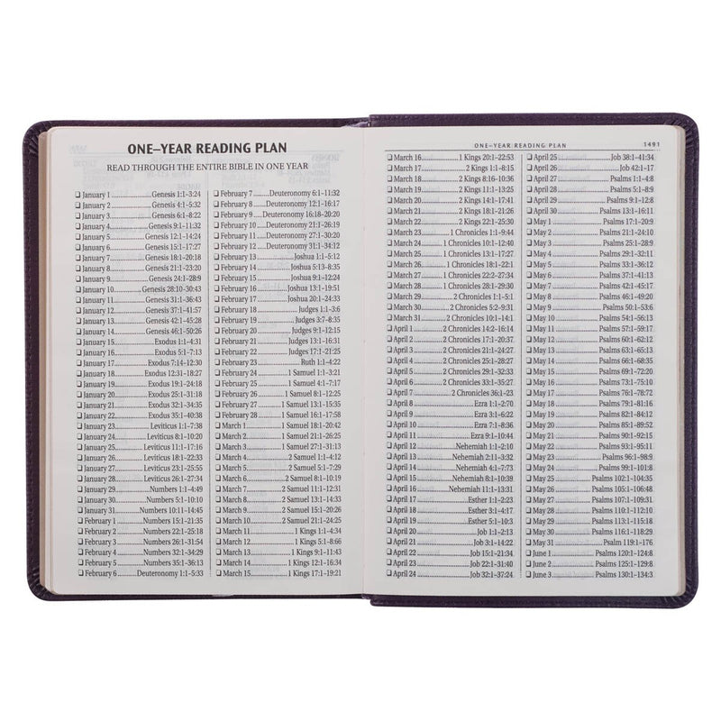 Purple Faux Leather Large Print Compact King James Version Bible