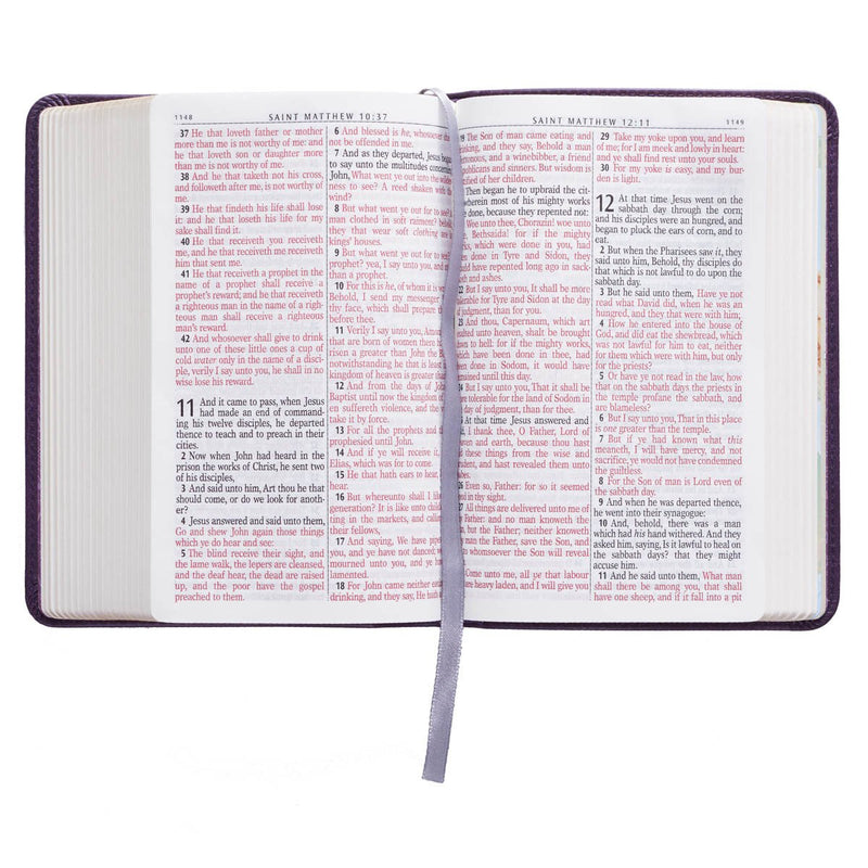 Purple Faux Leather Large Print Compact King James Version Bible