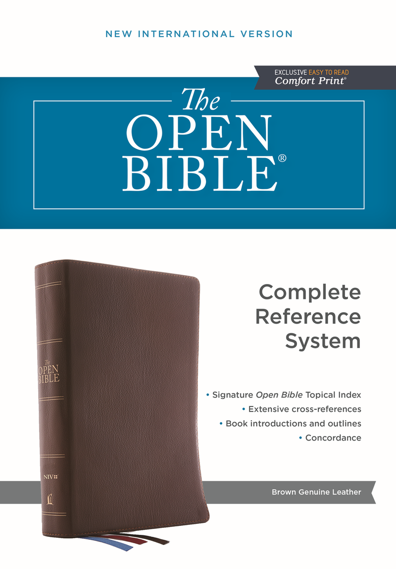 THE NIV, OPEN BIBLE, Hardcover, Gray, Red Letter, Comfort Print: Complete Reference System Hardcover