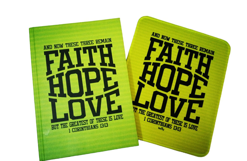 JOURNAL/MOUSEPAD- FAITH,HOPE,LOVE