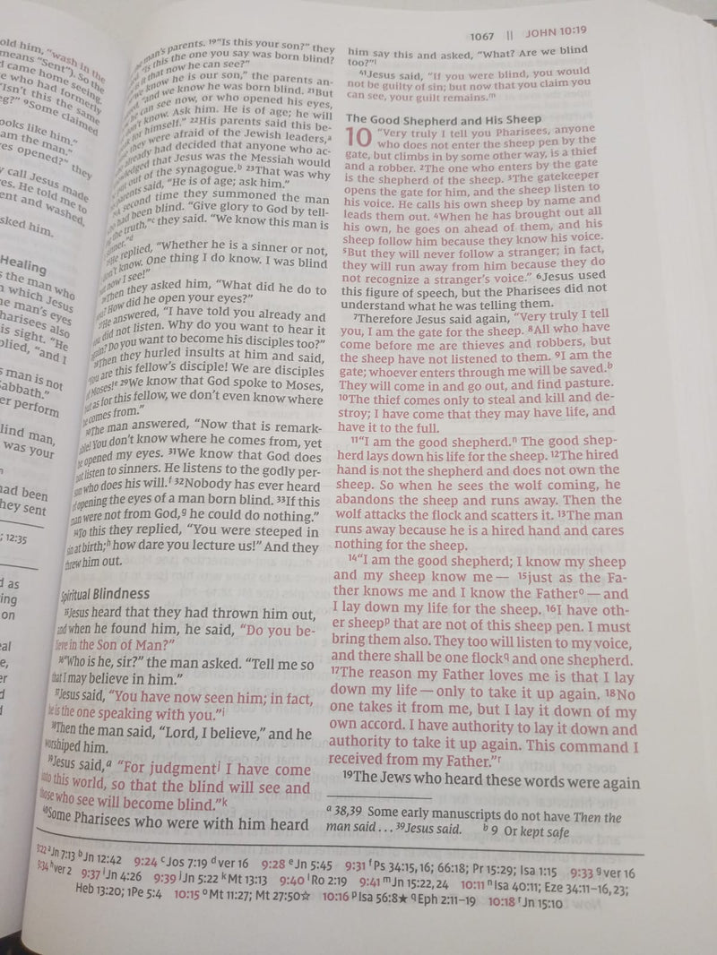THE NIV, OPEN BIBLE, Hardcover, Gray, Red Letter, Comfort Print: Complete Reference System Hardcover
