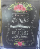 WALL PLAQUE- ENTER HIS GATES