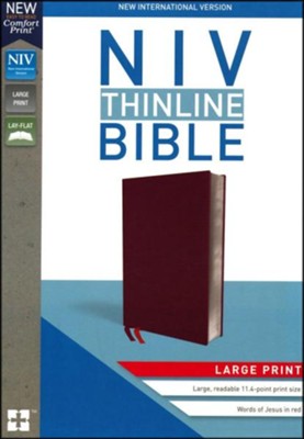 NIV THINLINE LARGE PRINT BIBLE BONDED LEATHER BROWN