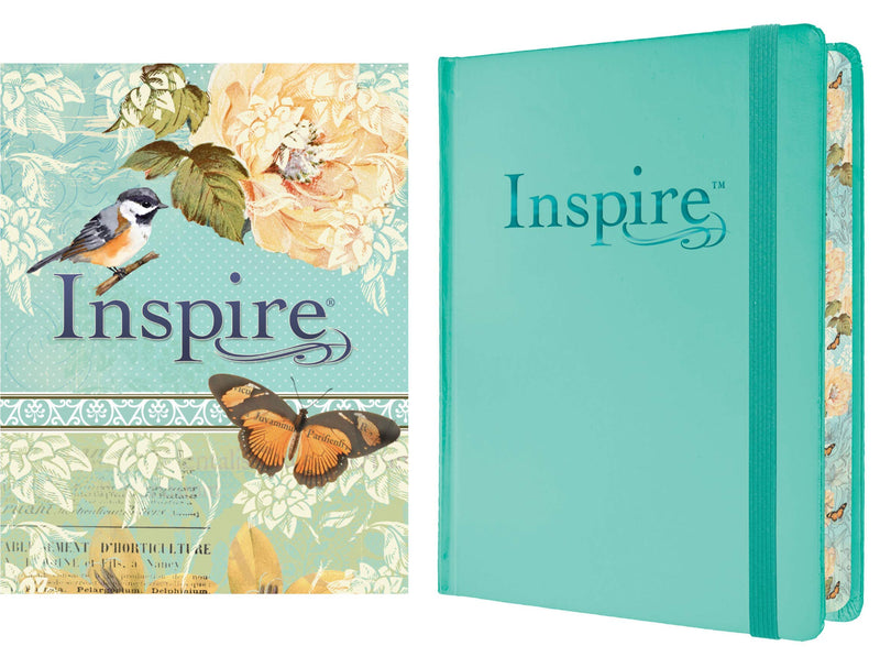 NLT INSPIRE BIBLE (Hardcover LeatherLike, Aquamarine): The Bible for Coloring & Creative Journaling