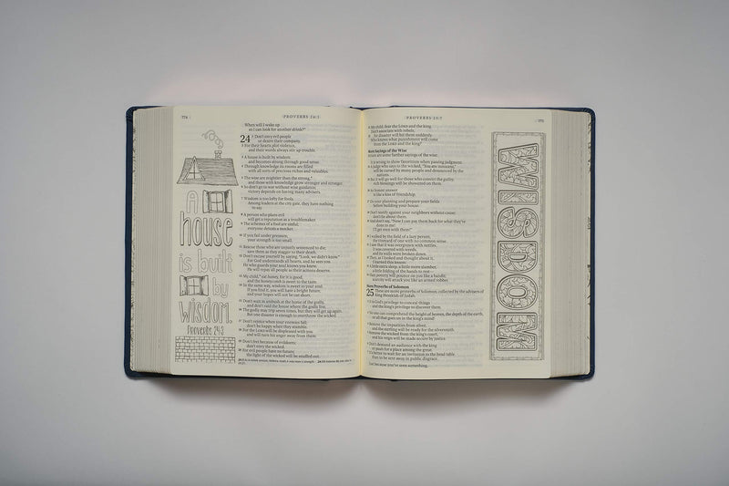 NLT INSPIRE BIBLE (Hardcover LeatherLike, Navy): The Bible for Coloring & Creative Journaling